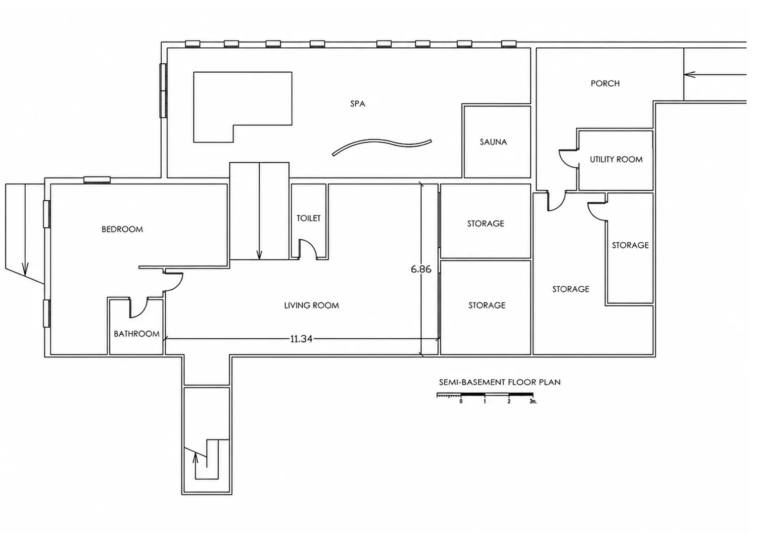 Semi-basement floor